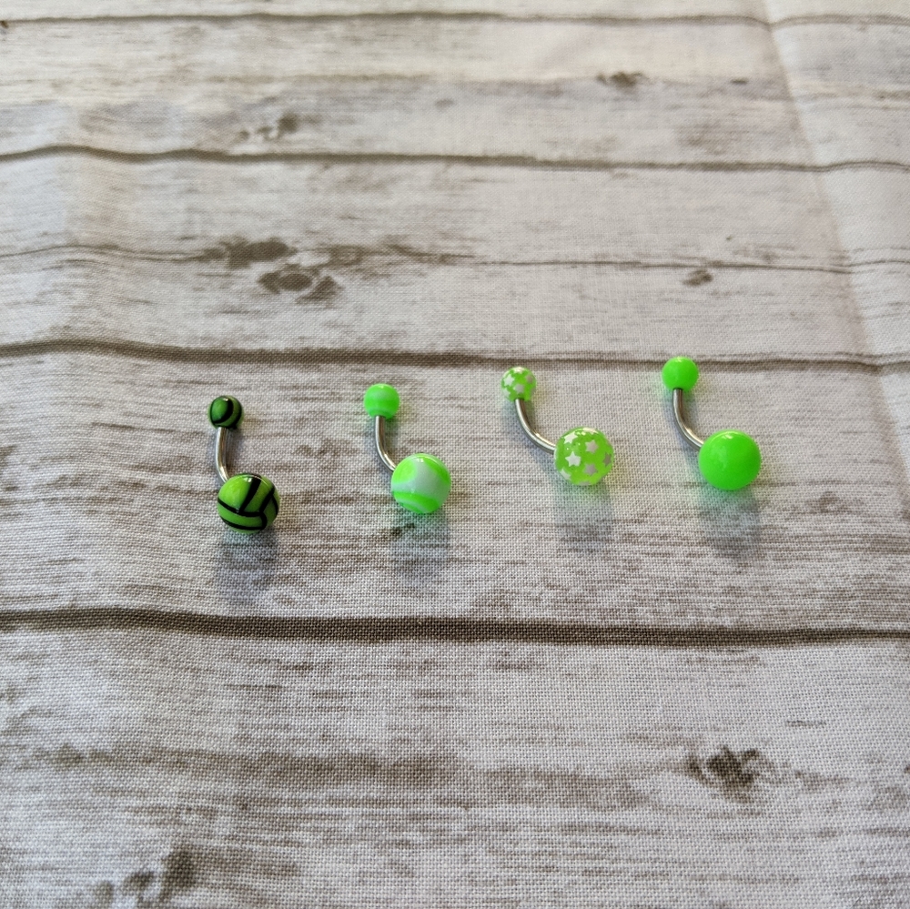 4pc Belly Button Rings - Picture 3 of 4